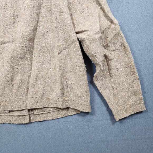 Eileen Fisher Womens Cardigan Sweater XL Tan Wool Angora Silk Granola Collar - Picture 12 of 16